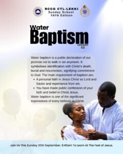SUNDAY SCHOOL LESSON 3 19|09|2026 - WATER BAPTISM